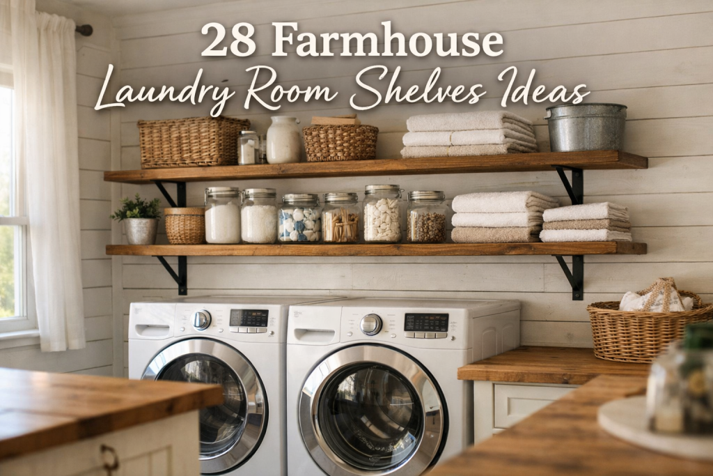 28 Farmhouse Laundry Room Shelves Ideas 2026 You'll Love