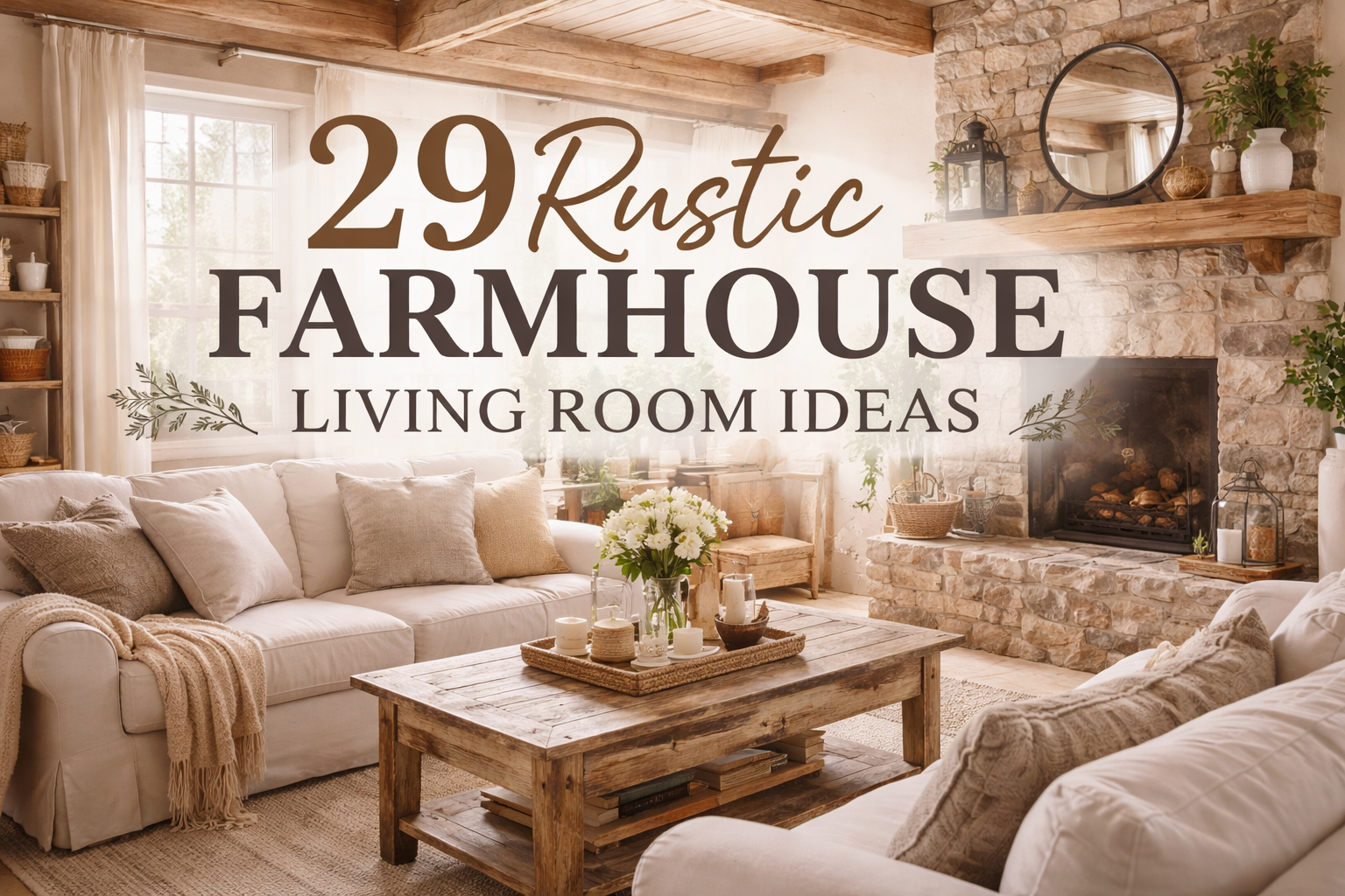 29 Rustic Farmhouse Living Room Ideas 2026 for Cozy Homes