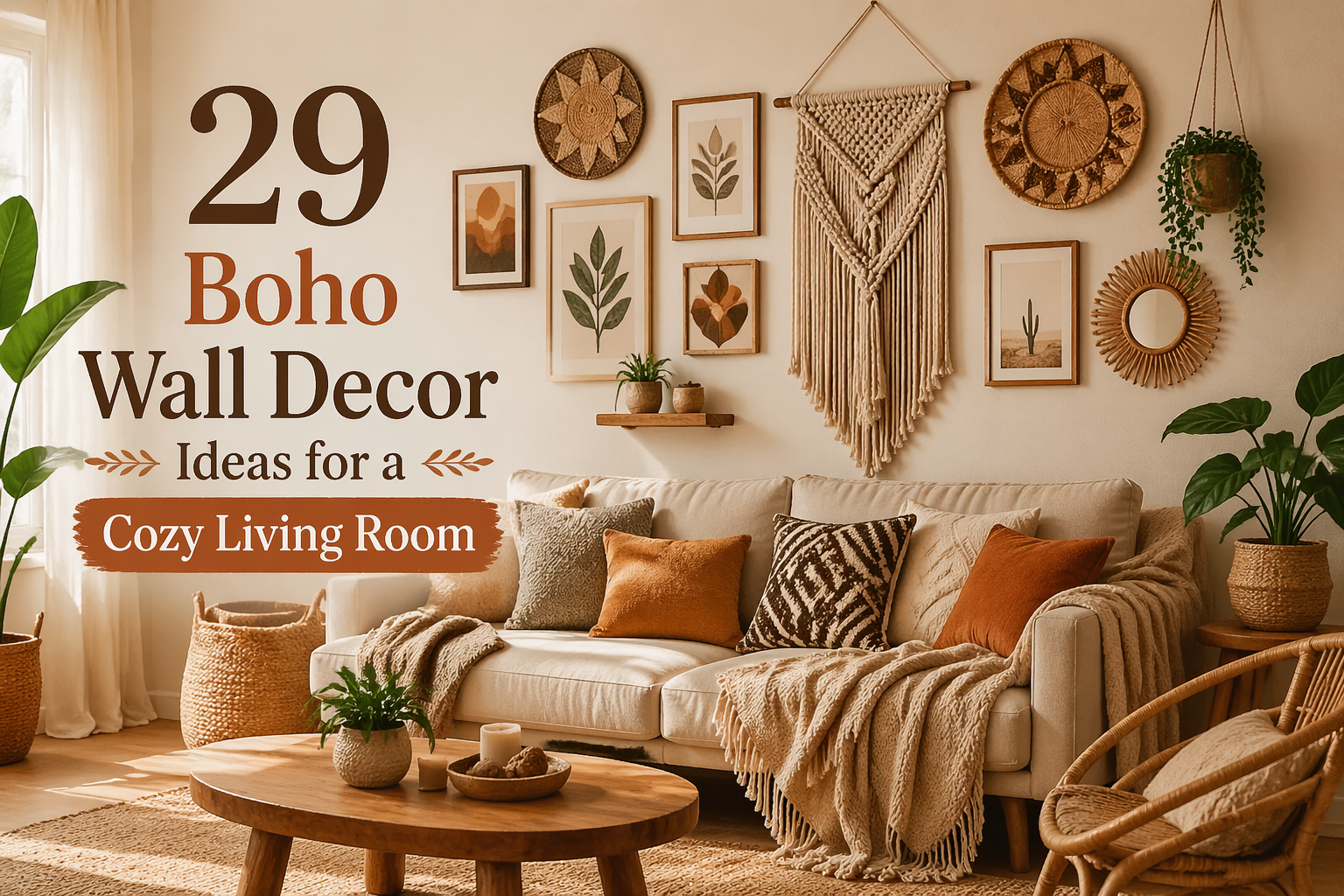 29 Boho Wall Decor Ideas 2026 for a Cozy Living Room